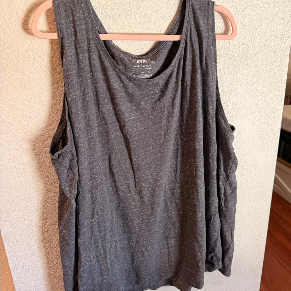 EVRI Charcoal Scoop Neck Tank Top